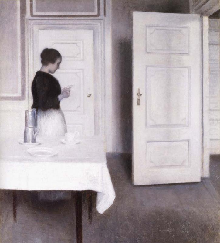 Vilhelm Hammershoi Interior with Woman Reading a Letter,Strandgade 30,1899 china oil painting image